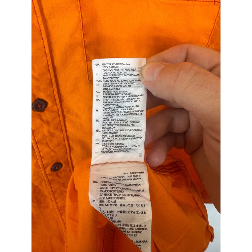 G-Star Raw Mens Work Lamond Shirt S/S Orange Button Down Large 311210032 - Picture 6 of 8
